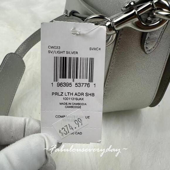 Coach Andrea Shoulder Bag In Pearlized Smooth Leather/Light Silver CW023 - Picture 5 of 9